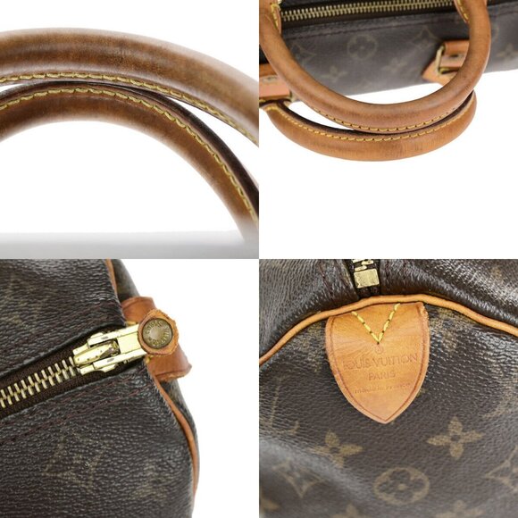LOUIS VUITTON Speedy 30 Travel Hand Bag Monogram Leather Brown - Picture 8 of 14